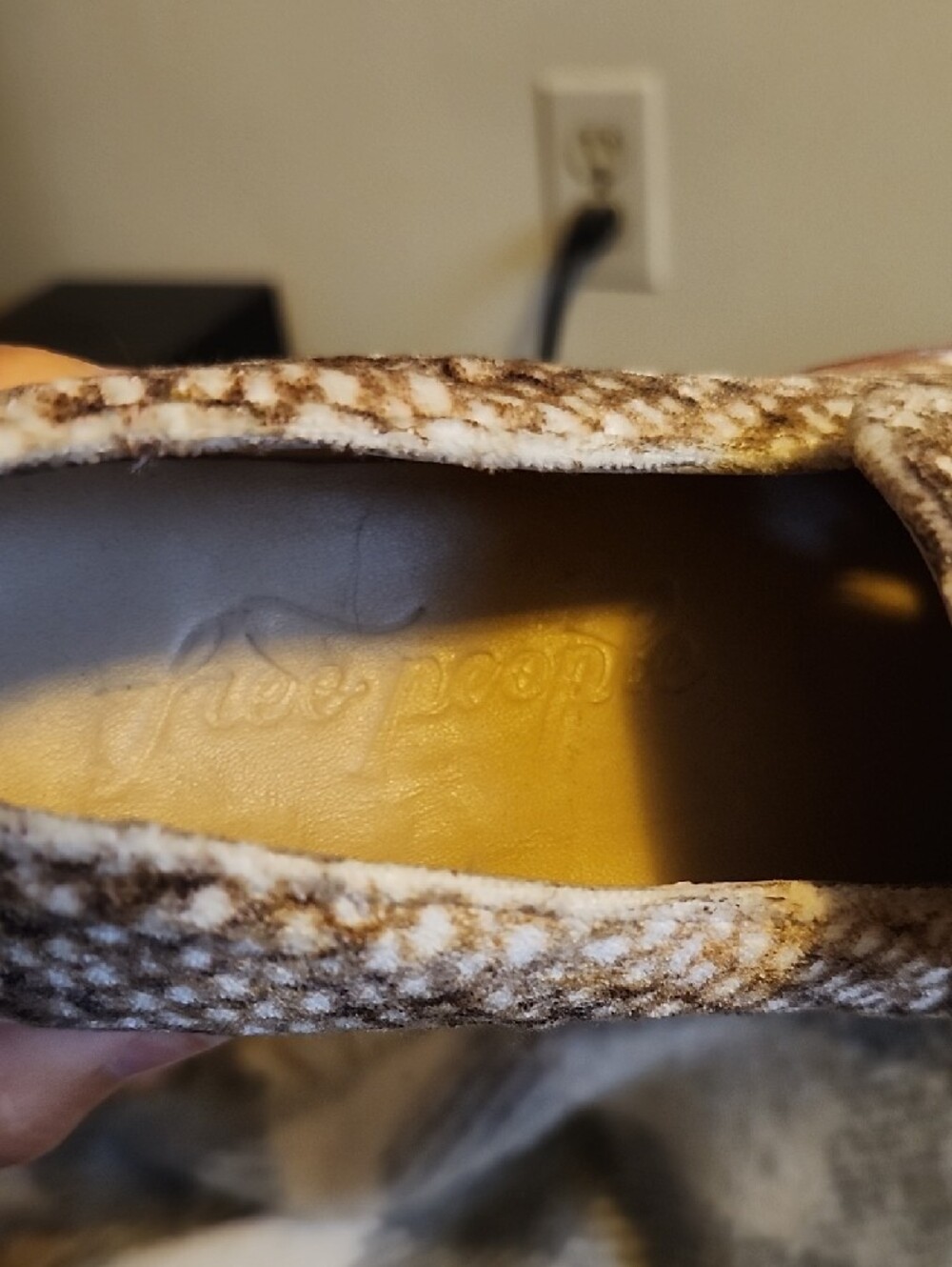 Free People Men's Tan and Brown Patterned Slip-On Loafers - Picture 6 of 8